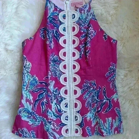 Lilly Pulitzer Tops - Lilly Pulitzer Pink and Blue Coral Print Tank Top